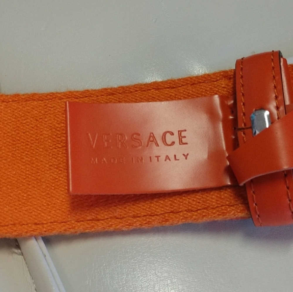 Versace Vibrant Orange Belt - Picture 1 of 3